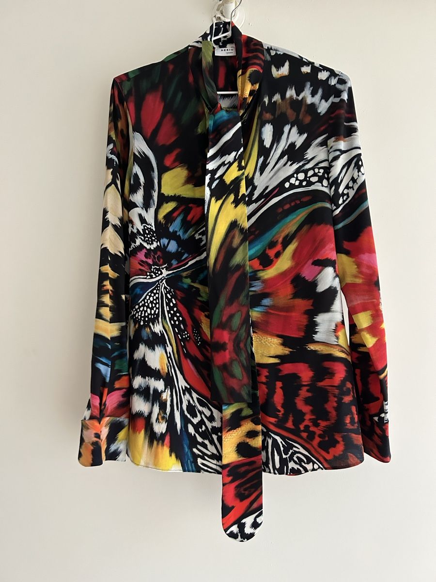 Akris Camicette: Cool silk printed bow blouse Akris Punto 34 – Nuovo (secondo la descrizione) da Sankt Gallen venduto da DDDAAA