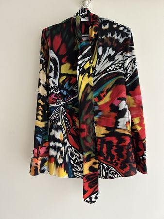 Cool silk printed bow blouse Akris Punto 34