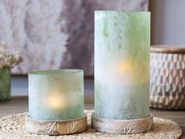 Chic Antique Windlicht aus Mangoholz, Höhe 22 cm
