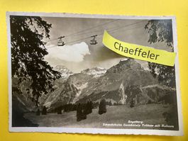1935 Engelberg. Schwebebahn Gerschnialp Trübsee mit Hahnen