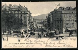 Genéve, Rue du Mont-Blanc, Strassenbahn
