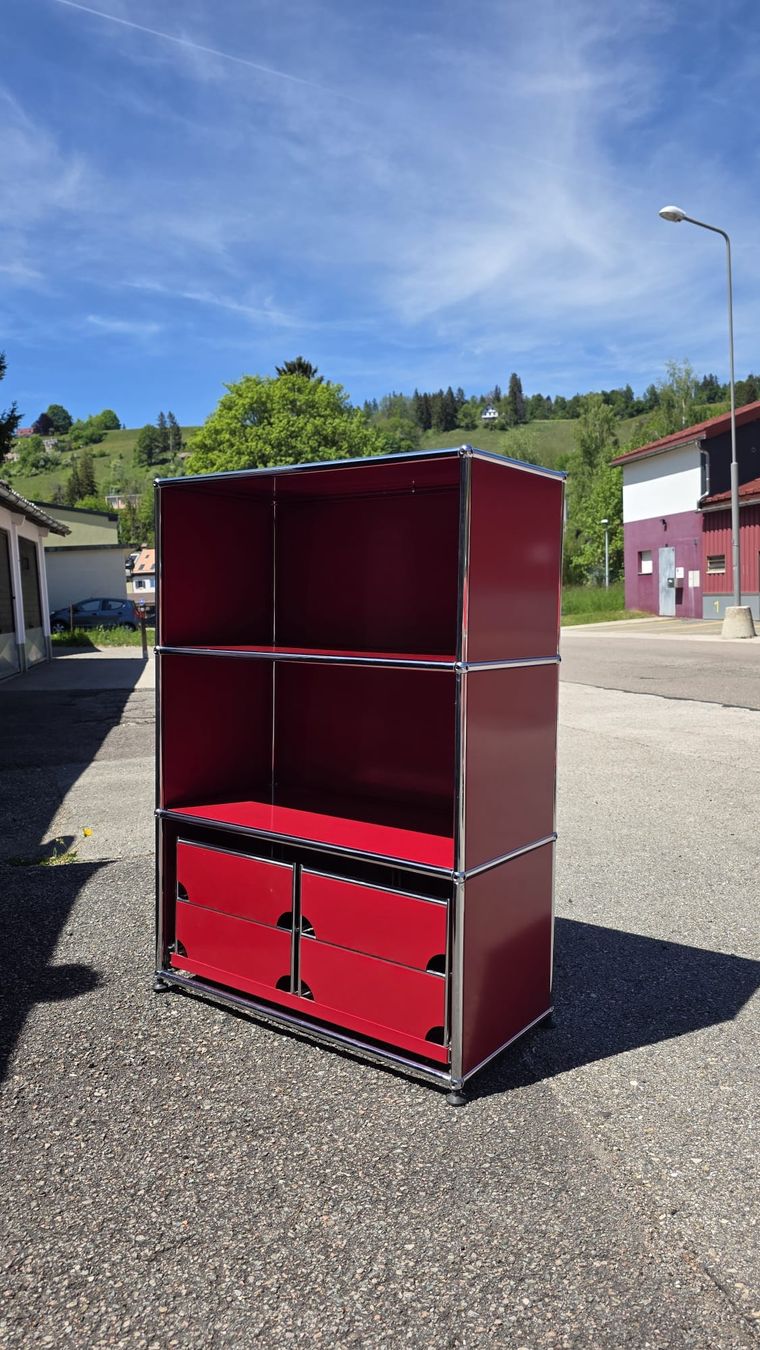 USM Scaffali: USM Haller - Meuble de rangement rouge bordeaux – Usato da Le Locle venduto da marylise01 4