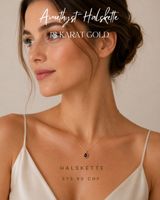 Amathyst Halskette 18K Gold