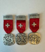 3x EFS Feldschiessen 300m Medaillen 1969 1970 1972 Huguenin