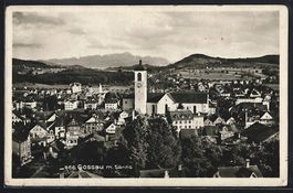 Gossau, Teilansicht mit Kirche und Sänt