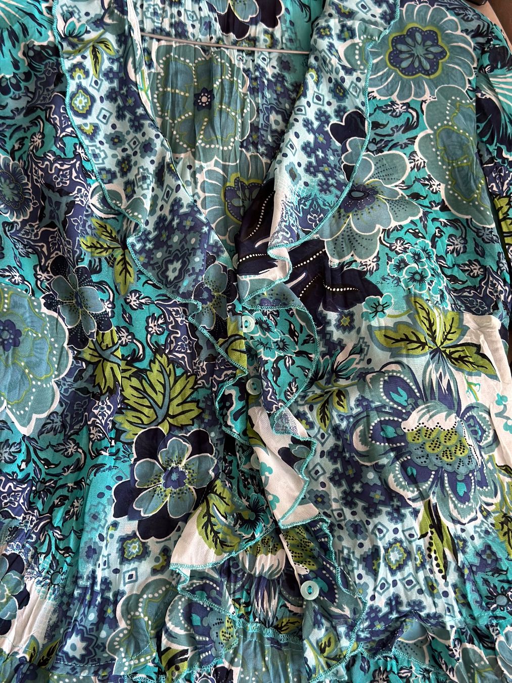 Camicette: Bluse 36 (One Touch) blau/grün Blumenmuster – Usato da Rothenburg venduto da wer_g9fd 4
