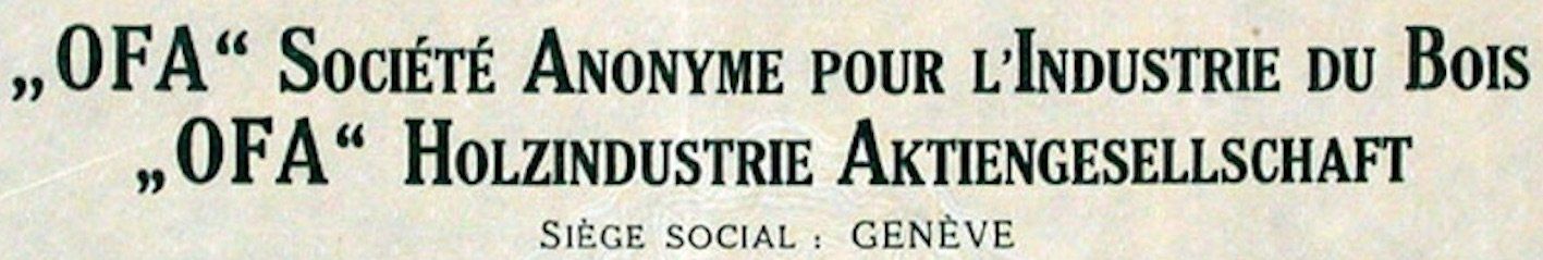Documenti: OFA Holzindustrie-AG, Genève - 1934 – Usato da Solothurn venduto da Sgasche 1