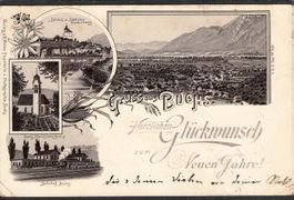 -Litho Gruss aus Buchs SG , 1895