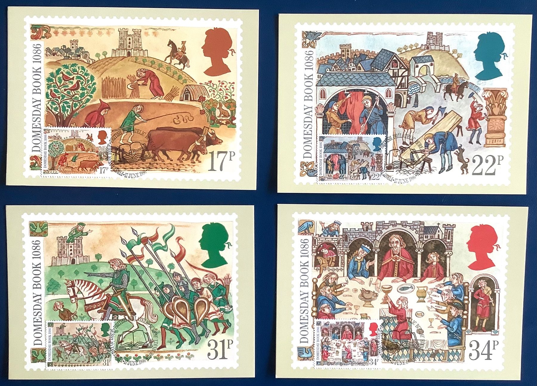 Alle Briefmarken: 1986 Grossbritannien/ Mittelalterliches Leben Maximumkarten – Neu (gemäss Beschreibung) aus Liestal von Skunk02