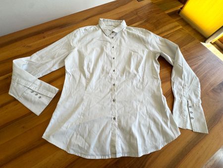 Damen Bluse Nile Atelier langarm weiss Grösse S-M
