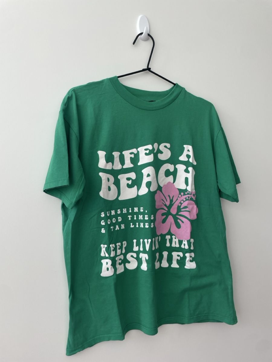 Tally Weijl T-shirt: Statement T-Shirt grün mit Aufdruck – Usato da Menziken venduto da belle.etz