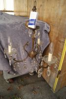 Vintage Deckenlampe / Lüster mit Glaskristallen.