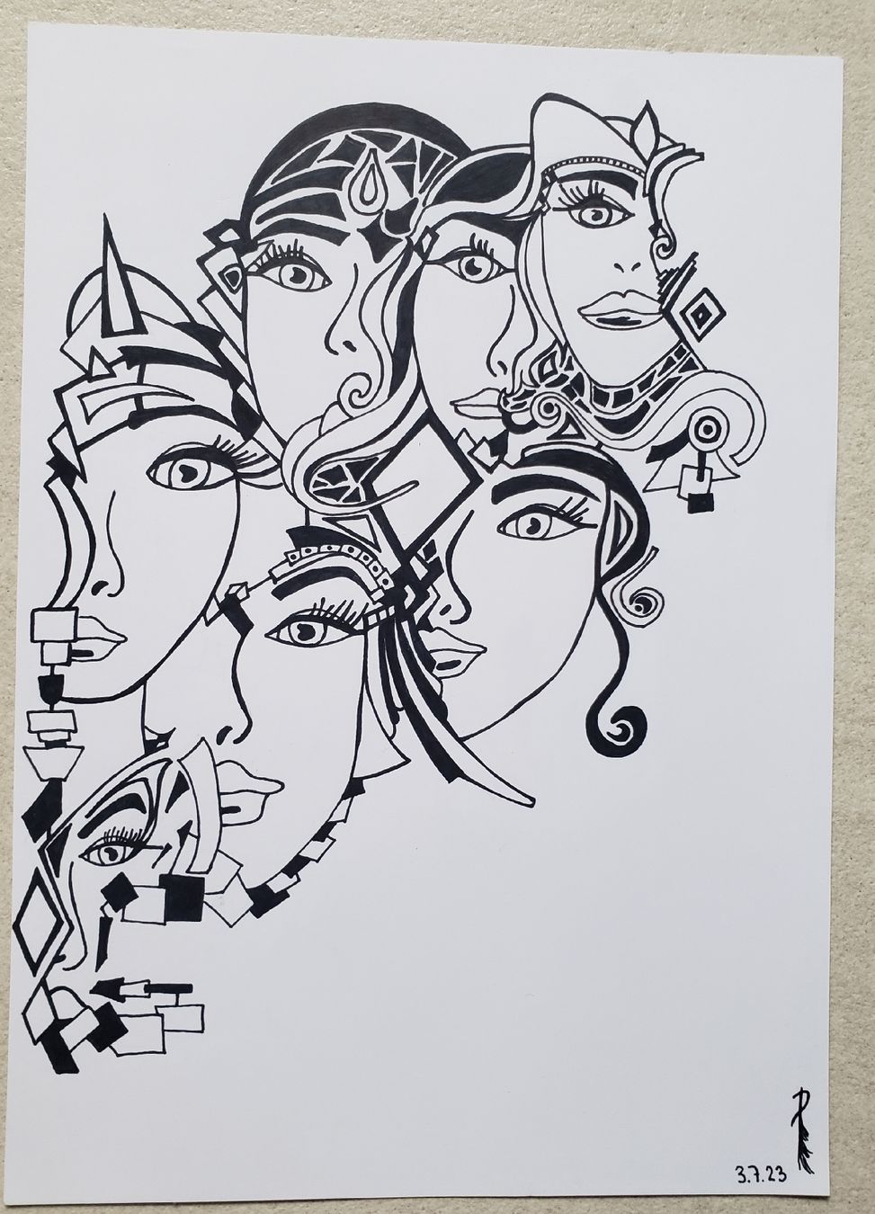 Foto & Immagini: Seven women faces – Nuovo (secondo la descrizione) da Ossingen venduto da Pattys_Art_Galerie