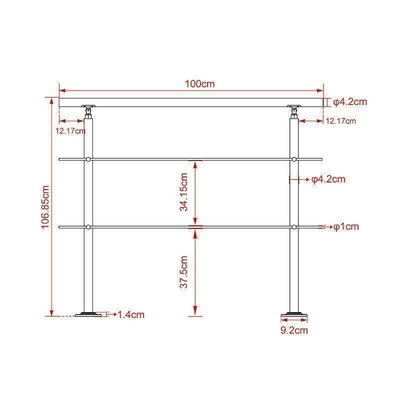 Geländer: 57208 - Edelstahl Treppengeländer 120cm - 2 Querstreben – Neu und originalverpackt aus Wallenwil von toesstal-vertrieb 2