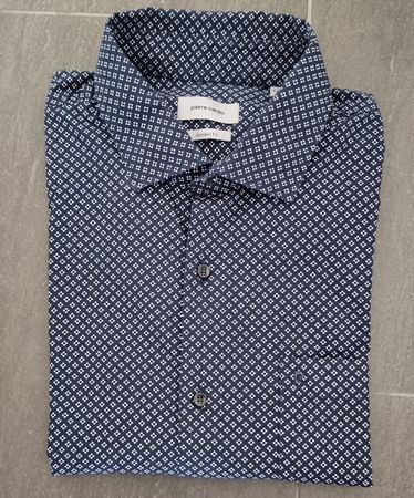Herren Hemd,kurzarm,XXL Blau gemustert