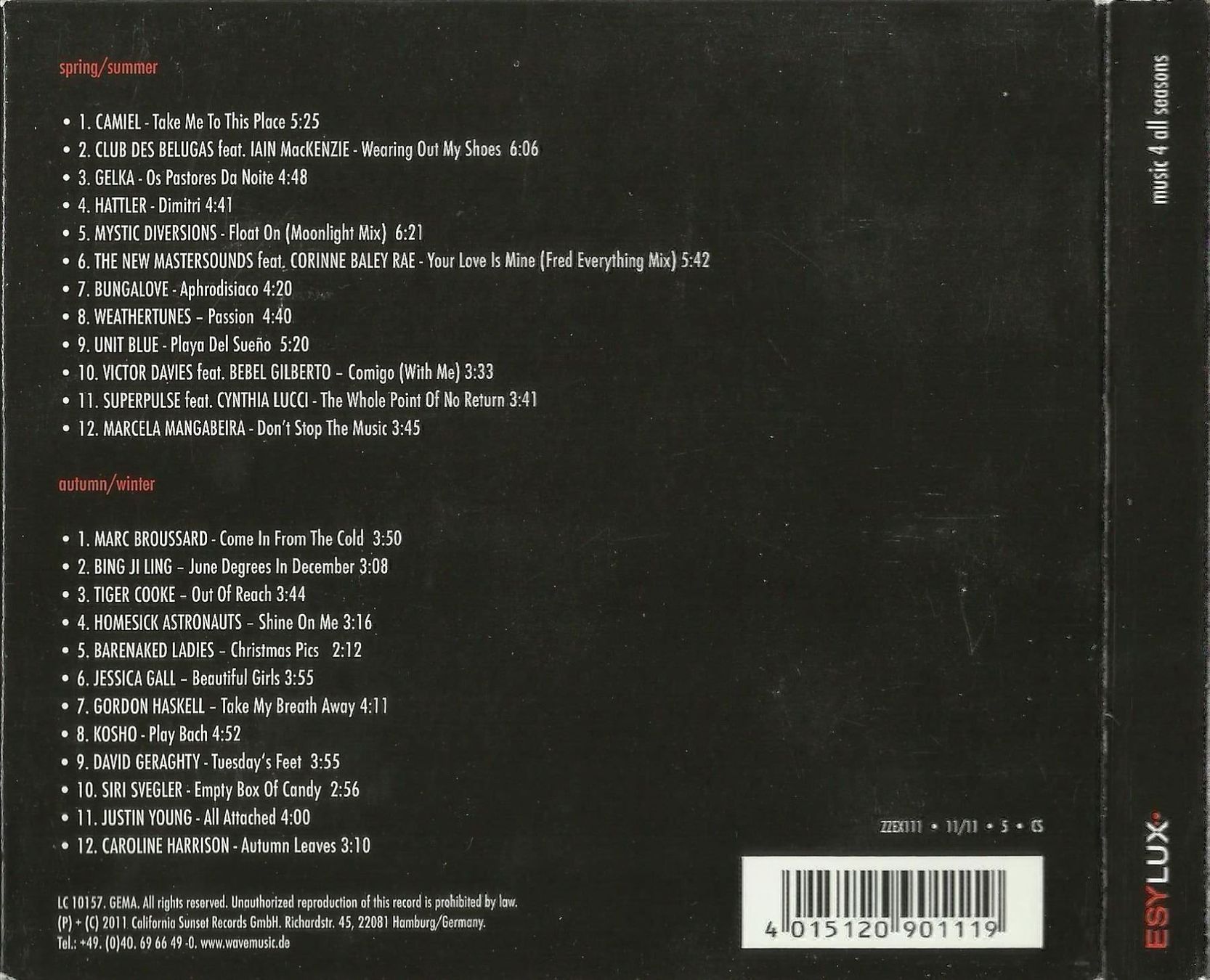 CDs: Esylux Music CD  4 All Seasons – Gebraucht aus St. Margarethen TG von ursk10 1