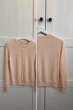 Zara peach knit cardigan, size S - Soft & Stylish!