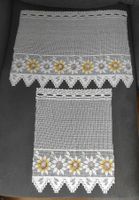 2x Vorhang mit Blumenmuster weiss 58x76 2 Stück