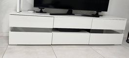 Meuble TV blanc moderne, bon état