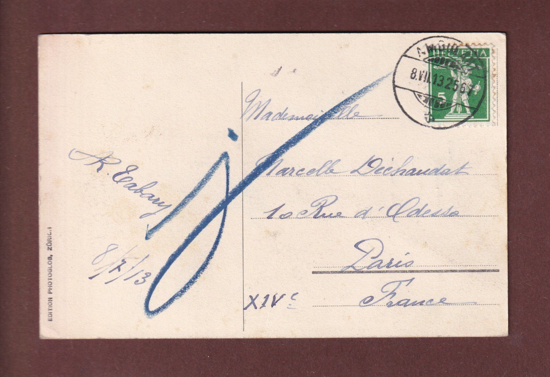 Cartes postales: AXENSTRASSE - Leute - 1913 – D'occasion à Pully par nicecards-shop 1