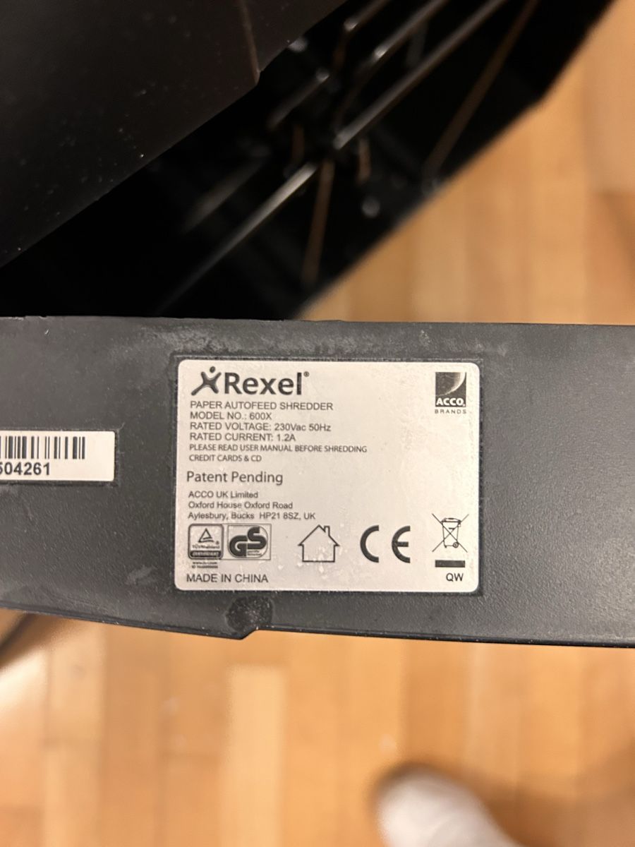 Rexel Distruggi documenti: Rexel Aktenvernichter 600X – Difettoso da Horgen venduto da Sunshine_12399 1