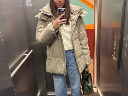 Zara Winterjacke Puffer Beige Gr. S bis -11 °C