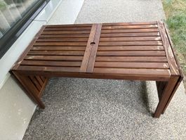 Gartentisch mit Bank aus Holz gebraucht