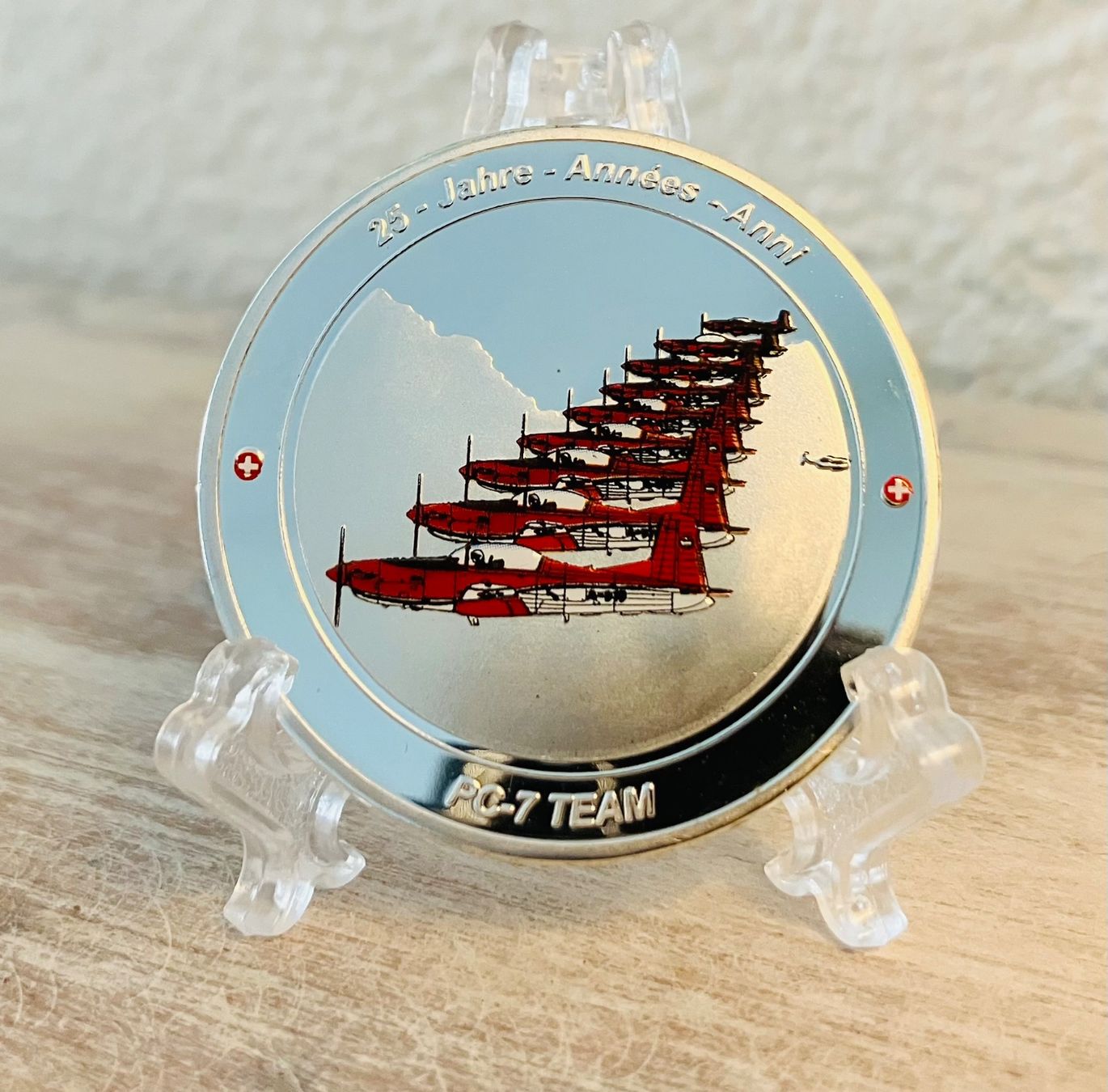Medaglie: versilberte Medaille Schweizer Luftwaffe 25 Jahre PC- 7 Team – Usato da Merenschwand venduto da Garfield2026 1