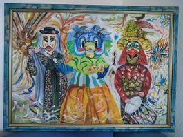 Original Gemälde Basler Fasnacht 1994 – Waggis & Pfeifer