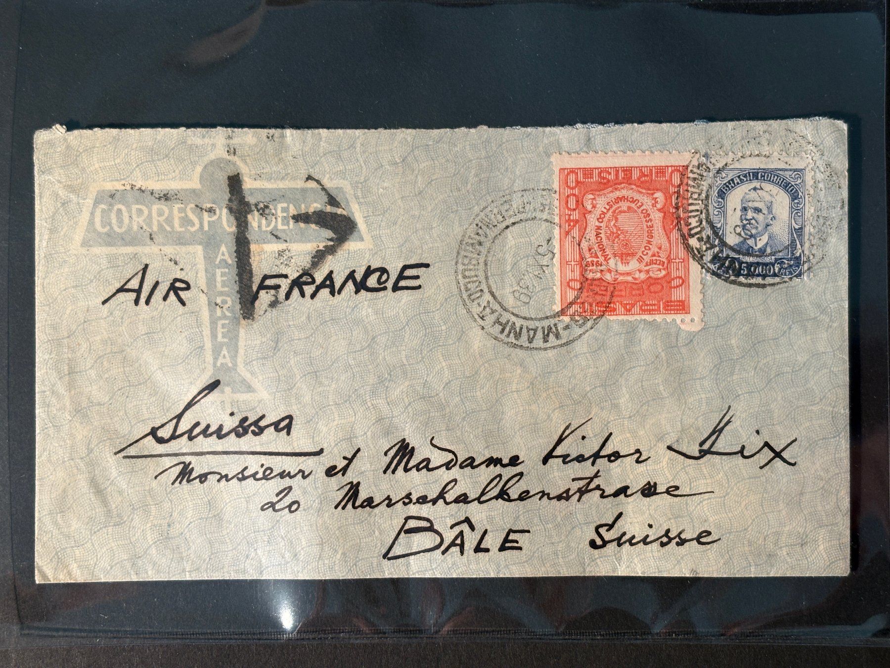Tutti i francobolli: Luftpost Brief 1939 von PERNAMBUCO nach Basel – Usato da Basel venduto da Chloro