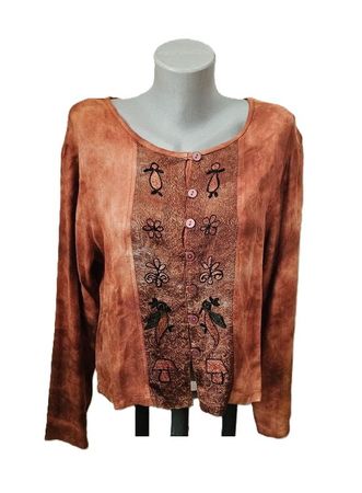 NEU! BOOM BABA Bluse Stickerei ca. Gr. L Hippie Boho Chic