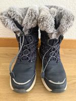 Winter boots blue with fur lining and dots used condition