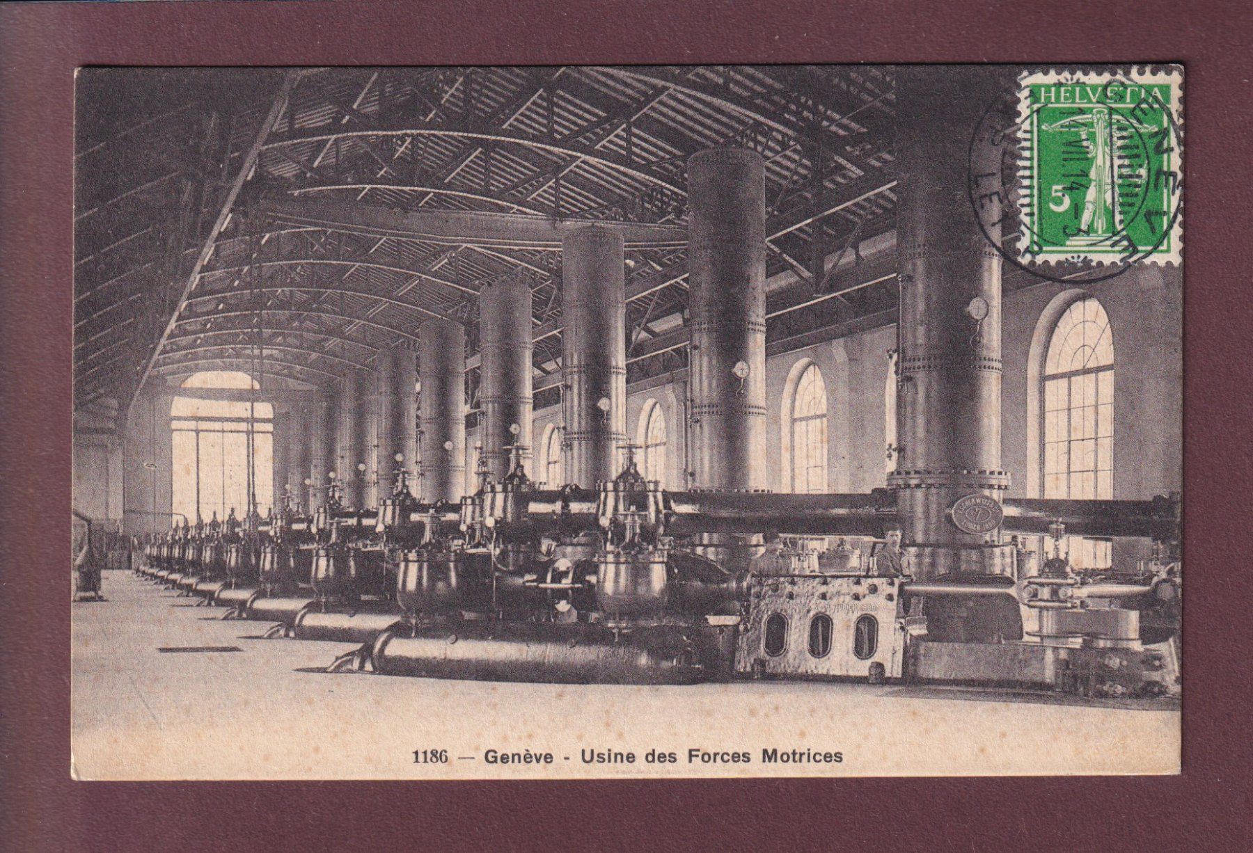 Cartoline postali: GENEVE - Usine des Forces Motrices - 1914 – Usato da Pully venduto da nicecards