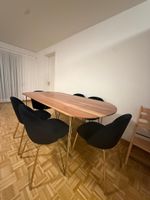 Esstisch mit 6 Stühlen Nussbaum oval guter Zustand