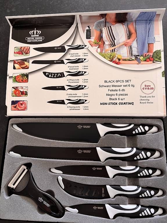 Coltelli: Set de 6 couteaux, Royal Swiss – Nuovo e nell'imballaggio originale da Vessy venduto da ongaros