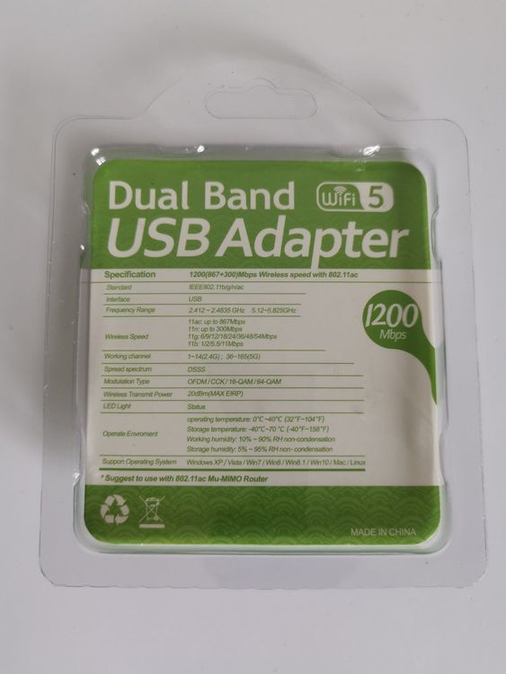 Lecteurs & Adaptateurs: WiFi USB Adapter 1200 Mbps – Neuf avec emballage d'origine à Mels par Zeppelin08 1