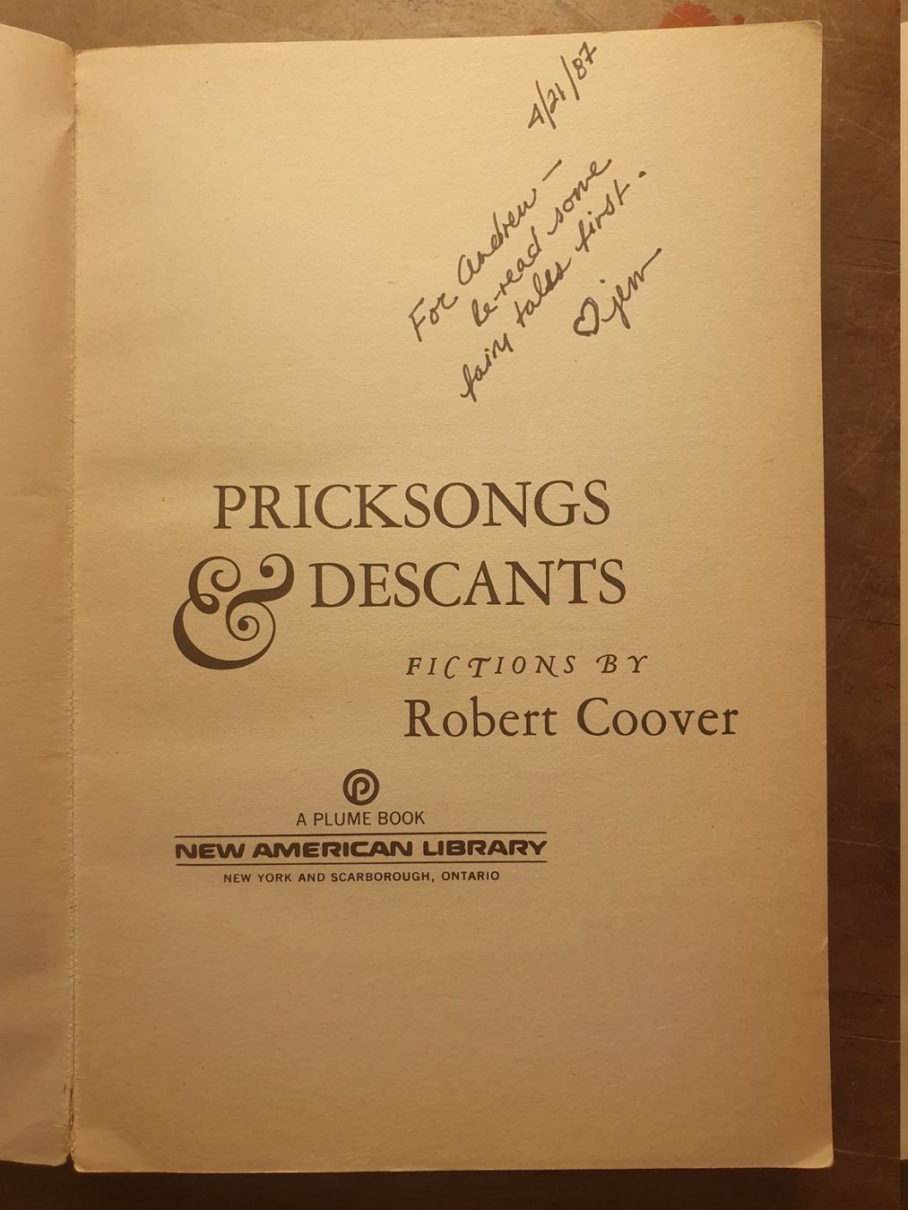 Libri: Pricksongs & Descants - Robert Coover – Usato da Zürich venduto da loosebone 1