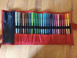 STABILO Pen 68 Filzstifte-Set (25 Farben) inkl. Rollmäppchen