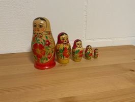 Matroschka, 5-teilig, Holzpuppen, Vintage, Russia Style