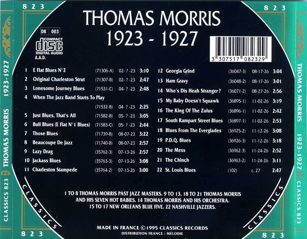 CD: Jazz-CD:  Thomas Morris  (Classics) – Usato da Hochfelden venduto da mue_lhm9 3