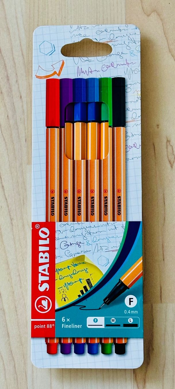 Stabilo Stifte & Marker: Stabilo, 6 x Fineliner, point 88, 0.4 mm – Neu und originalverpackt aus Wallbach von paxnic