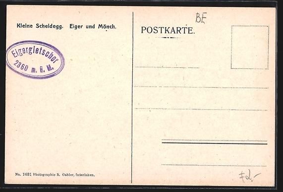 Cartoline postali: Kleine Scheidegg, Ortsansicht mit Eiger  – Usato da Berlin venduto da bartko-reher 1