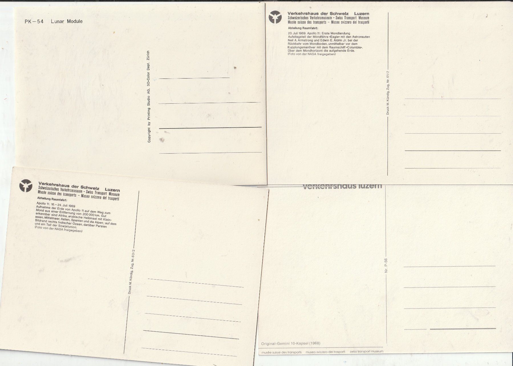Ansichtskarten: 5 Karten NASA Mondmission 1969 – Gebraucht aus Lumbrein von made02 3