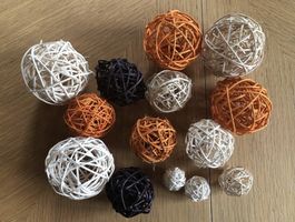 Dekorative Rattankugeln, 14 Stück, verschiedene Farben