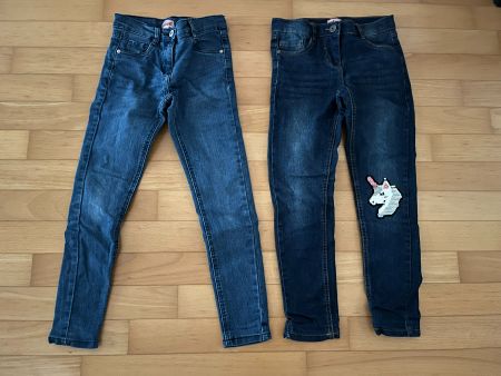 2 Thermo-Jeans für Mädchen Grösse 140
