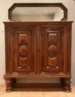 Antiker barocker Halbschrank & barocker 8-Eck Spiegel