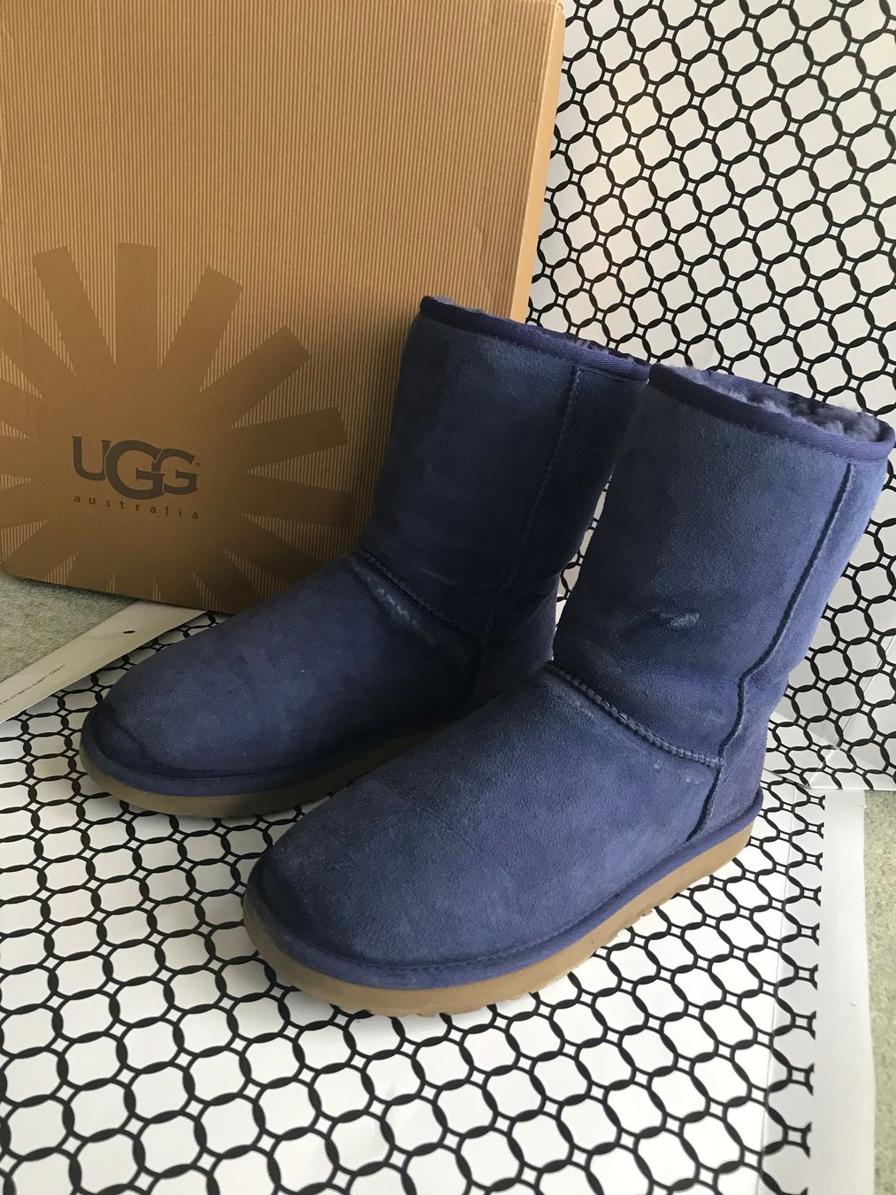 Ugg Scarpe da donna: Ugg Boots, Winterstiefel, Navy Blau, Grösse 38 – Usato da Niederteufen venduto da mix18