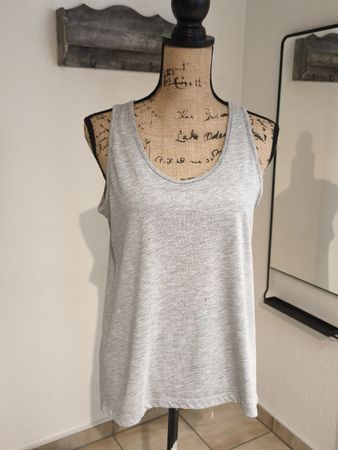 Crivit Sport-Top Damen Gr. L (44/46) Grau Rückenausschnitt 