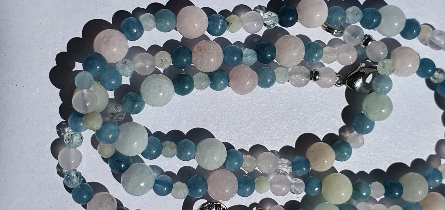 Catenine: Quarz und Morganit mit Blau Chalcedony – Nuovo (secondo la descrizione) da Benglen venduto da Meercat3 7