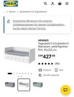 Tagesbett HEMNES 3 Schubladen weiss 80x200cm guter Zustand